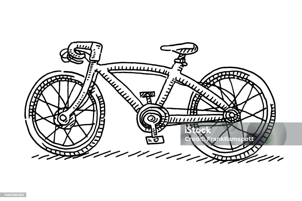 Bicycle Racing Drawing Cartoon Racing Bicycle Drawing Stock Illustration - Download Image Now ...