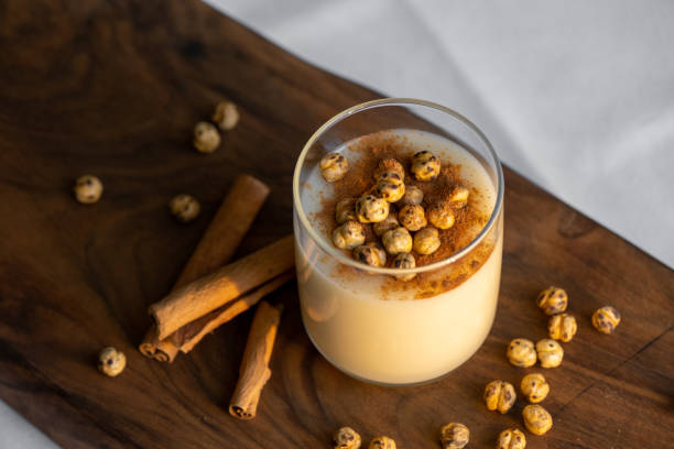 Boza. Traditional Turkish drink made with the fermentation of millet stock photo