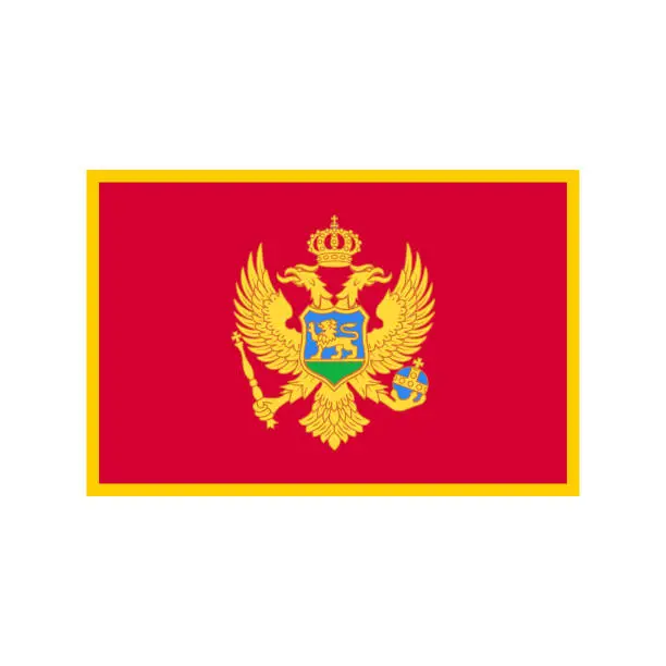 Vector illustration of Montenegro flag. State flag. Flat style.