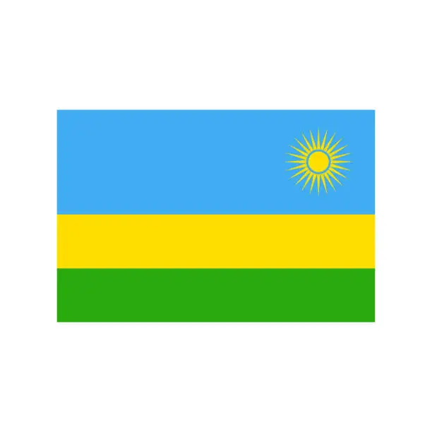 Vector illustration of Rwanda flag. State flag. Flat style.