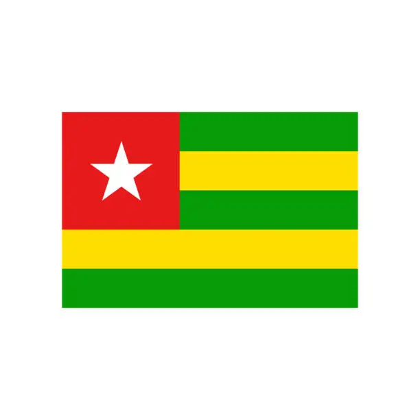 Vector illustration of Togo flag. State flag. Flat style.