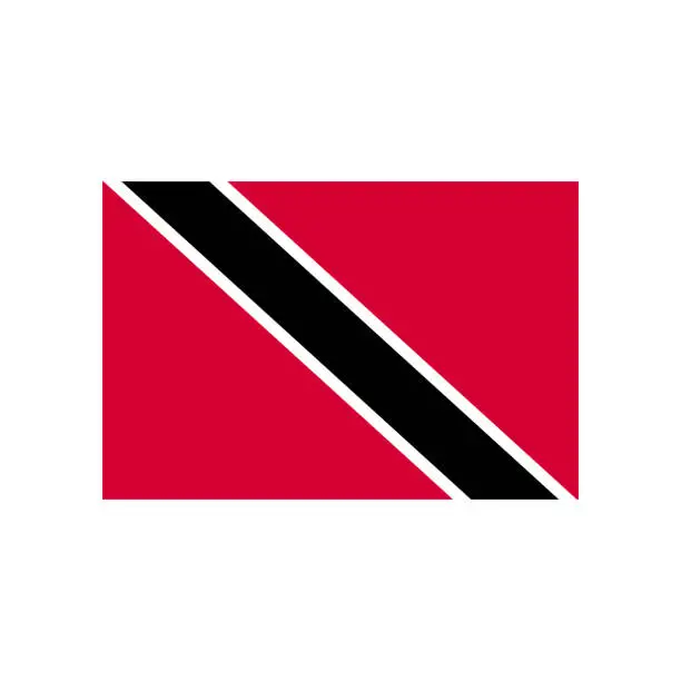 Vector illustration of Trinidad and Tobago flag. State flag. Flat style.