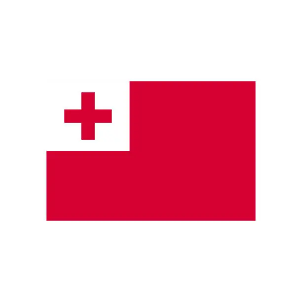 Vector illustration of Tonga flag. State flag. Flat style.