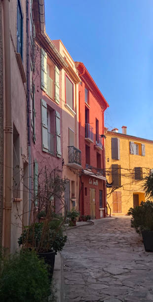 Street in Collioure stock photo