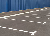 Row of new parking spaces