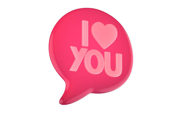 istock 3d render of speech bubble with phrase I Love You with  a heart on white background 1465592904