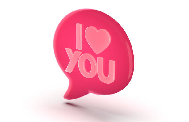 istock 3d render of speech bubble with phrase I Love You with  a heart on white background 1465593445