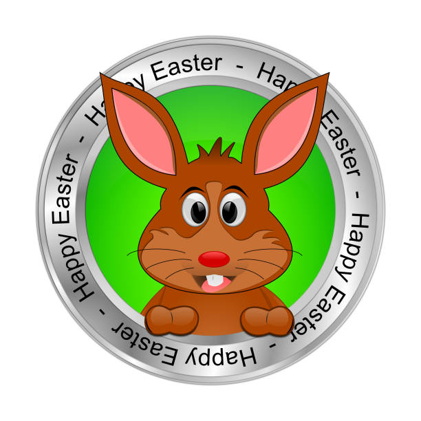 easter bunny wishing happy easter green - 3D illustration