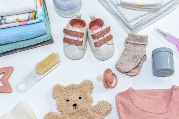 istock A set of necessary things for a newborn baby top view 1465593743