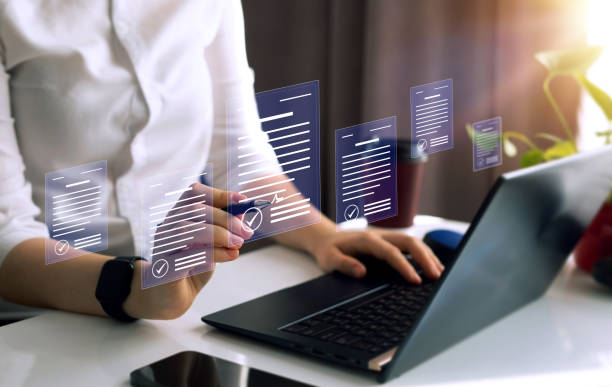 istock Digital signature is future of technology.Document Management System and online documentation.Concept of electronic signature. 1465593768