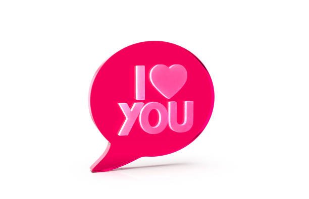 istock 3d render of speech bubble with phrase I Love You with  a heart on white background 1465594556