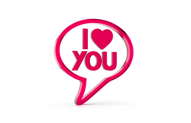 istock 3d render of speech bubble with phrase I Love You with  a heart on white background 1465594557
