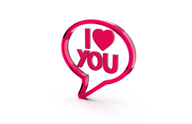 istock 3d render of speech bubble with phrase I Love You with  a heart on white background 1465594597