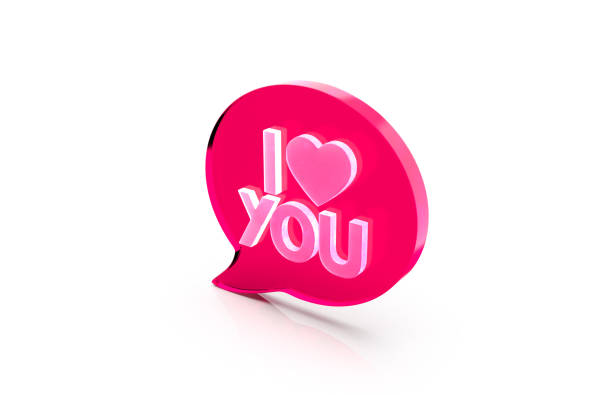 istock 3d render of speech bubble with phrase I Love You with  a heart on white background 1465594721
