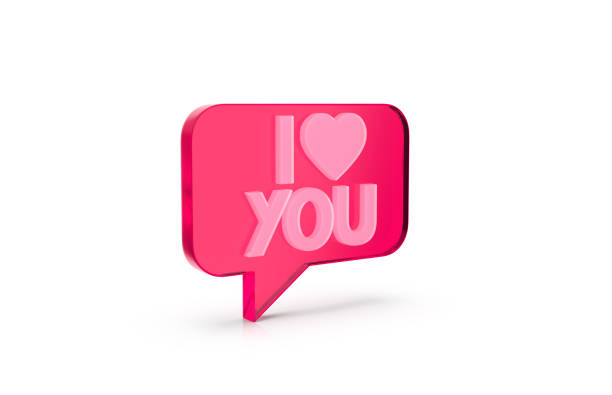istock 3d render of speech bubble with phrase I Love You with  a heart on white background 1465594825