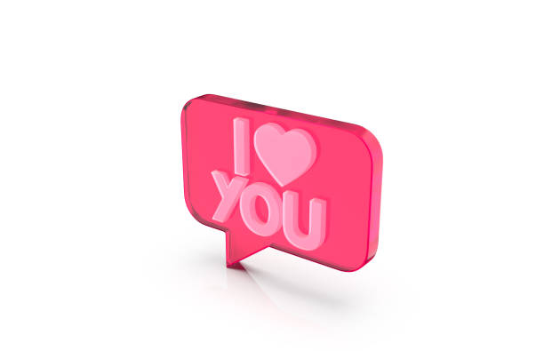 istock 3d render of speech bubble with phrase I Love You with  a heart on white background 1465594831