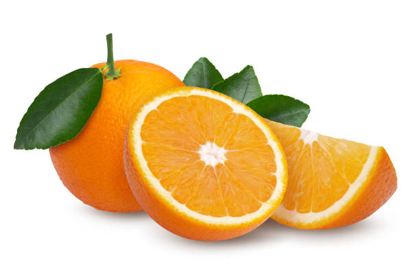 istock fresh orange fruit and Orange slice isolated on a white background 1465596883
