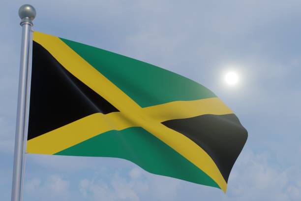 istock National Flag in the Wind  -Jamaica 1465597729