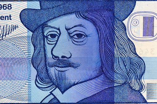Alfredo Vasquez Acevedo a closeup portrait from Uruguayan money - Peso