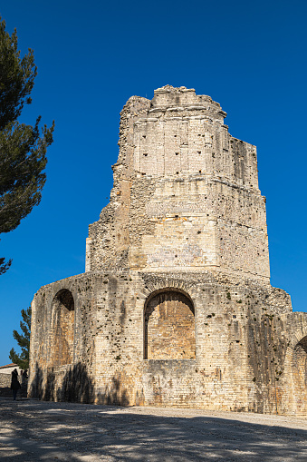 The Magne tower is a Gallo-Roman monument located in Nîmes, in the Gard. The most imposing vestige of the very long Roman walls of Nîmes, it dominates the Jardins de la Fontaine on Mont Cavalier.