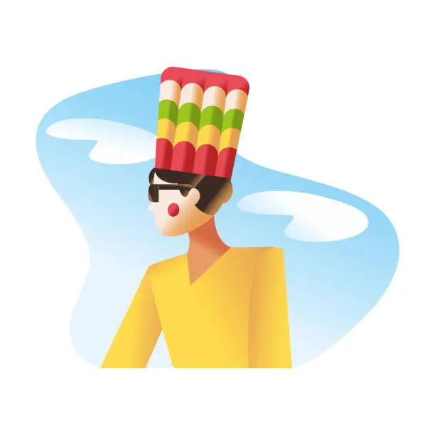 Vector illustration of Isolated Barranquilla carnival man Colombian folklore