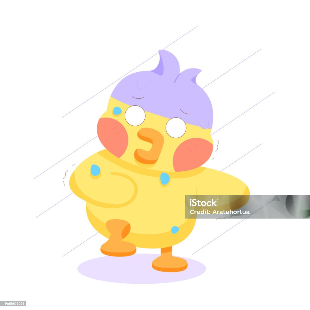 Scared Chicks Isolated Scared Chick Cartoon Character Vector Stock Illustration ...