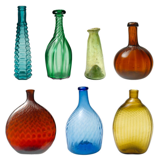 istock Old colorful glass bottle collection isolated 1465609409