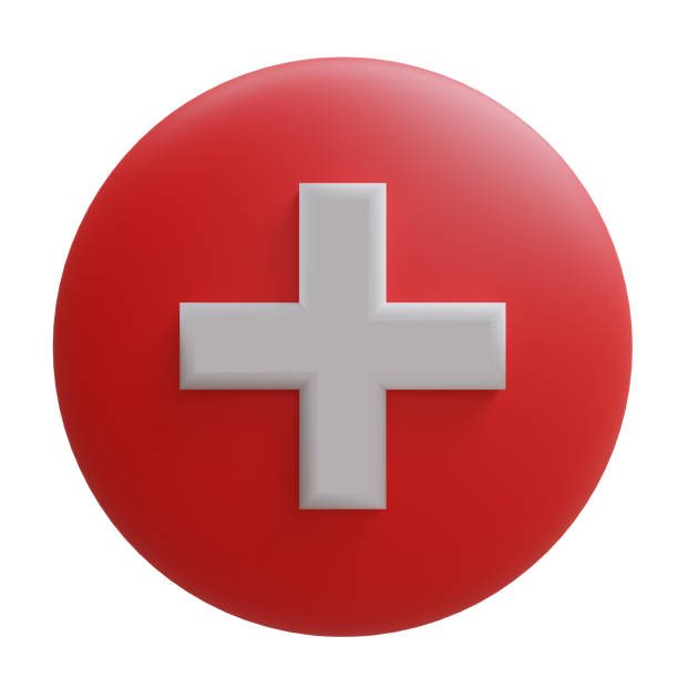 istock White croos on red button, cartoon minimal icon isolated on white, 3d 1465612550