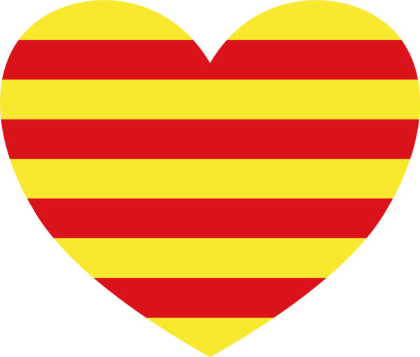 флаг каталонии в форме сердца, изолированный на прозрачном фоне - bicycle racing bicycle isolated red stock illustrations