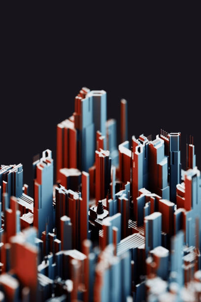 istock abstract geometric futuristic cityscape 1465615976