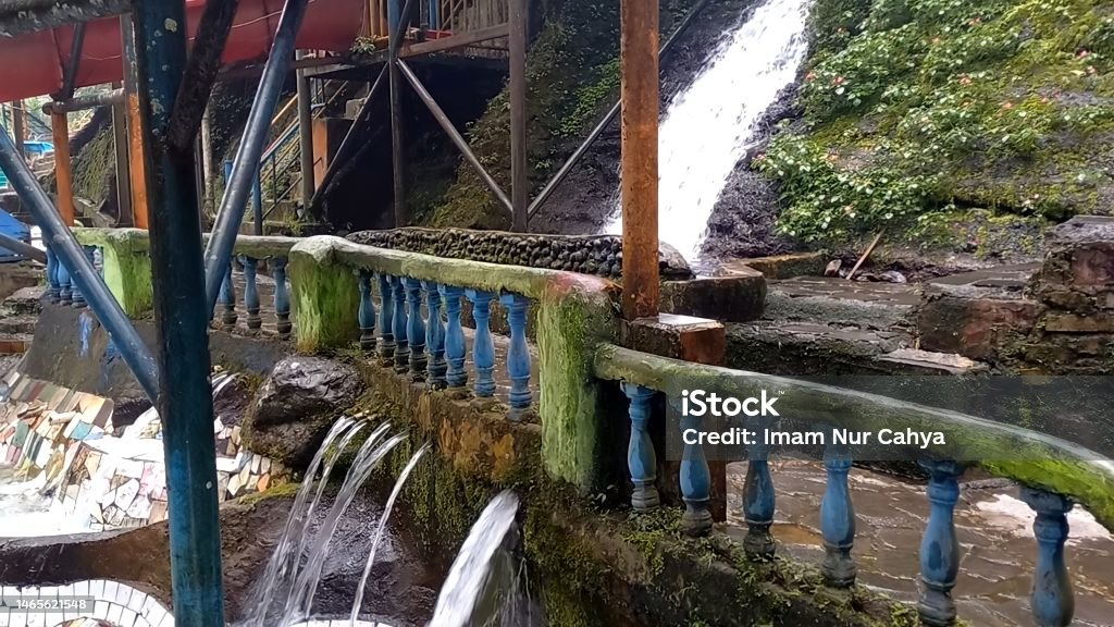 View in one of  Luhur Indah WaterFall Area in Gunung Malang Village of Bogor Regency View in one of Luhur Indah WaterFall Area in Gunung Malang Village of Tenjolaya District of Bogor Regency, Indonesia Built Structure Stock Photo