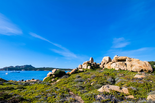 Granite formations at the Baia Santa Reparata, bay of Santa Teresa Gallura in the northern tip of Sardinia