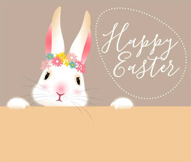 Vector illustration of Easter bunny banner