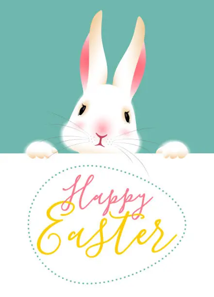 Vector illustration of Easter bunny vertical banner