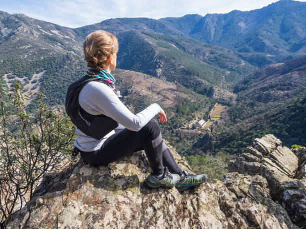istock Woman observing the landscape 1465624009