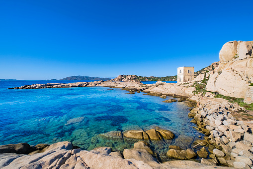 Granite rocks and clear waters at Punta Tegge in the south of La Maddalena Island