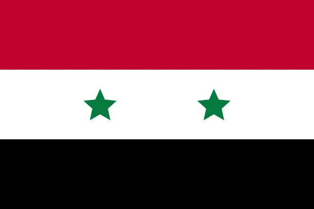 Vector illustration of Flag of Syria. Flag of Syria vector page symbol for your web site design Syria flag logo, app, UI. Syria flag symbol of patriotism and freedom