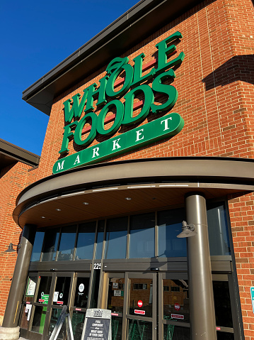 Storefront of Whole Foods Market in Park Ridge, Illinois.