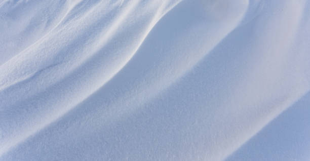 istock Snowdrift waves in sunset light, winter background of snow waves 1465629389