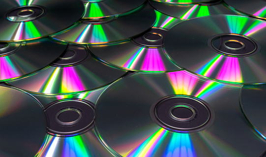 Full frame shot of compact discs