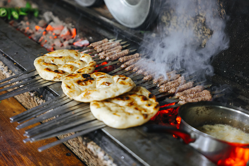 Delicious Turkish Traditional Manisa Kebap, Tire Kofte serving