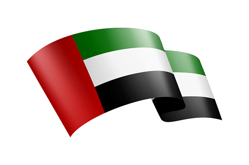 United Arab Emirates Flag Ribbon. Arabian Flag Header Banner. Vector Stock Illustration