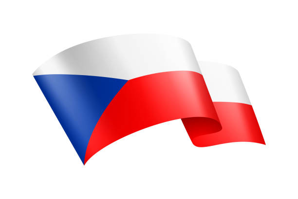 flaggenband der tschechischen republik. header-banner der tschechischen flagge. vektor-stock-illustration - tschechische flagge stock-grafiken, -clipart, -cartoons und -symbole