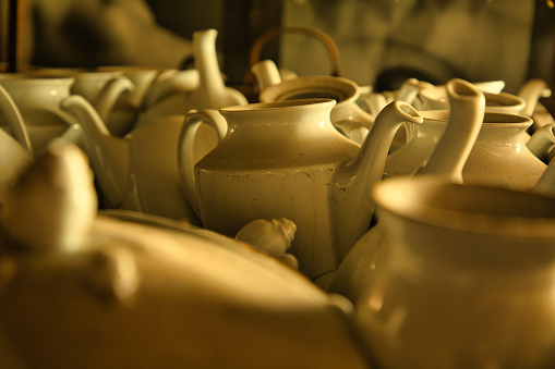 Old porcelain teapots