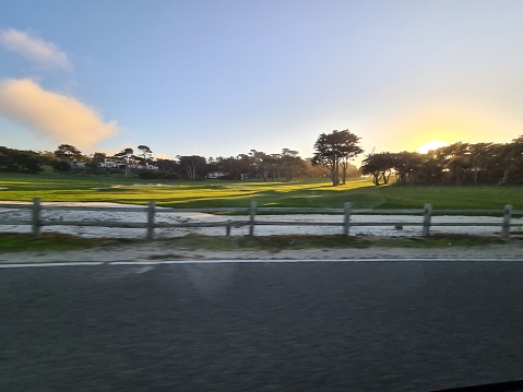 A view of the golf course in Pebble Beach, California