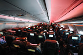 airplane interior during flight