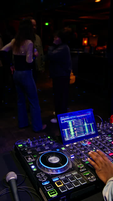 Vertical Handheld Shot of DJ Playing Music For Crowd