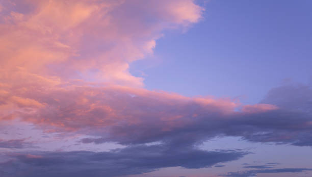 istock Beautiful sunset in pink and blue sky. 1465644983