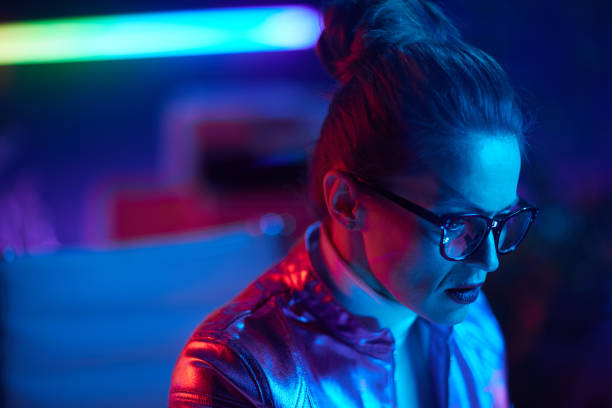 istock trendy woman in glasses in modern office 1465645732