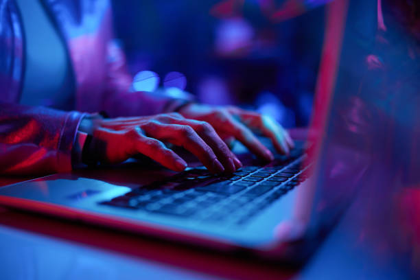 istock Closeup on woman with laptop in office 1465645743